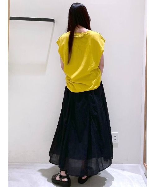 BAYFLOW（ベイフロー）の「リネンフレアスカート（スカート・レディース・ブラック/グレイッシュベージュ/ターコイズブルー/イエロー/オレンジ・SMALL/MEDIUM）」の12枚目の写真