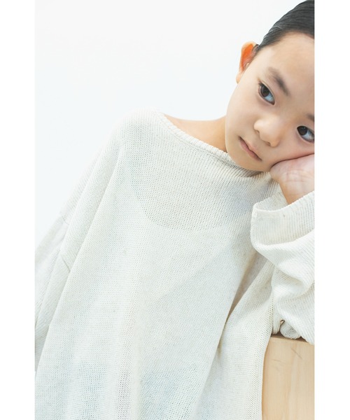 ooju(オージュ)の「【ooju】ルーズニット(キッズ)(ニット/セーター・キッズ・オフホワイト/ブラウン・1/2/3/4)」の1枚目の写真
