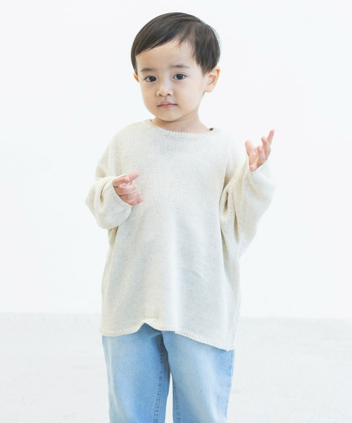 ooju(オージュ)の「【ooju】ルーズニット(キッズ)(ニット/セーター・キッズ・オフホワイト/ブラウン・1/2/3/4)」の7枚目の写真