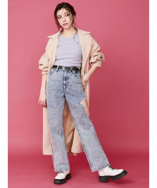 EVRIS（エヴリス）の「SUNNYショートTシャツ（Tシャツ/カットソー・レディース・ベージュ/ピンク/ブラック/ホワイト/グリーン/ブルー/パープル・FREE）」の18枚目の写真