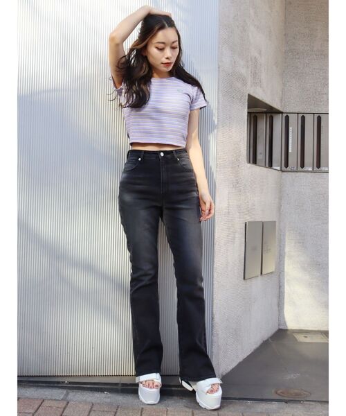 EVRIS（エヴリス）の「SUNNYショートTシャツ（Tシャツ/カットソー・レディース・ベージュ/ピンク/ブラック/ホワイト/グリーン/ブルー/パープル・FREE）」の16枚目の写真