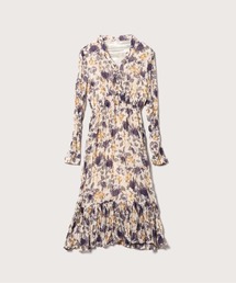 ローズプリントシフォンワンピース/Rose Print Long One Piece【LA POMME petit/ラポミ・プチ】