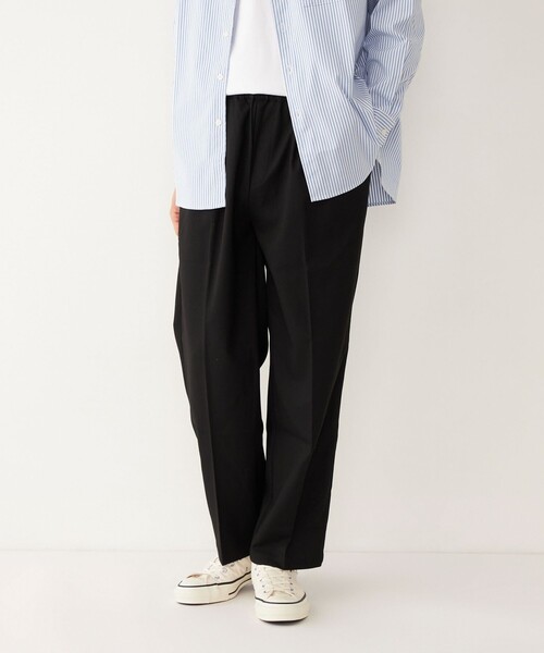 SHIPS Colors（シップス カラーズ）の「SHIPS Colors: テーパード ワイド トラウザー パンツ（その他パンツ・メンズ・ベージュ/ネイビー/ライトグレー/ブラック/ブラウン/ブルー/ベージュ系その他・MEDIUM/LARGE/SMALL）」の2枚目の写真