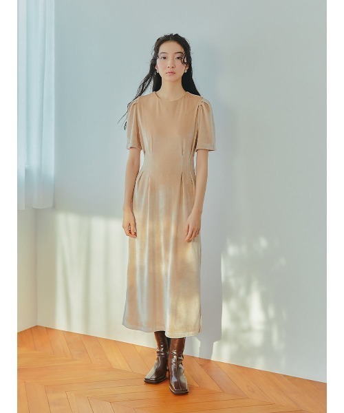 Ayla(アイラ)の「back ribbon velvet dress(ドレス・レディース・ブラック/ベージュ・FREE)」の2枚目の写真