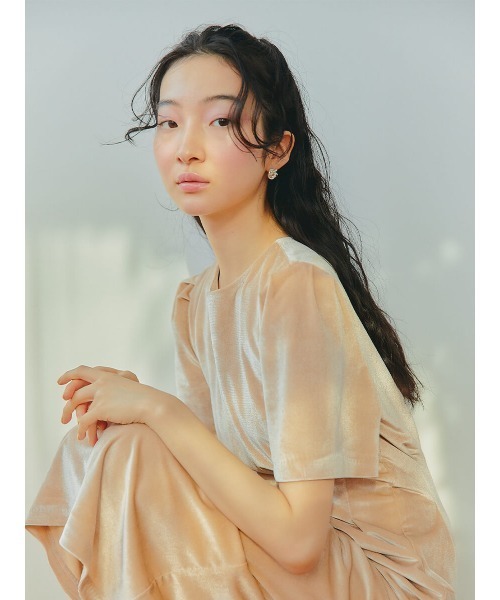 Ayla(アイラ)の「back ribbon velvet dress(ドレス・レディース・ブラック/ベージュ・FREE)」の8枚目の写真