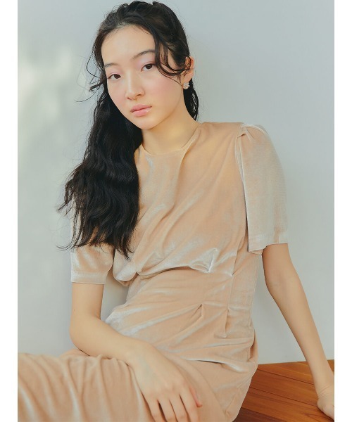 Ayla(アイラ)の「back ribbon velvet dress(ドレス・レディース・ブラック/ベージュ・FREE)」の10枚目の写真