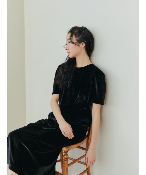 Ayla(アイラ)の「back ribbon velvet dress(ドレス・レディース・ブラック/ベージュ・FREE)」の14枚目の写真