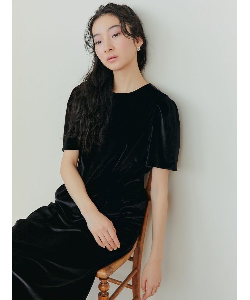 Ayla(アイラ)の「back ribbon velvet dress(ドレス・レディース・ブラック/ベージュ・FREE)」の15枚目の写真