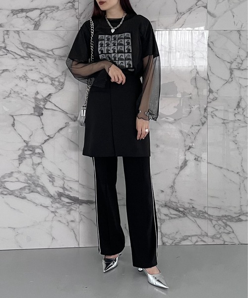 JEANASIS（ジーナシス）の「ジョーゼットラインパンツ/193212（その他パンツ・レディース・ホワイト/ブルー/ブラック/ブラウン/ラベンダー・FREE）」の10枚目の写真