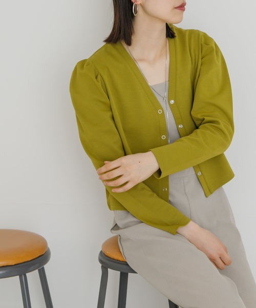 UR Lab.（アーバンリサーチラボ）の「『UR TECH ひやサラクール』 パフカーディガン（カーディガン/ボレロ・レディース・グリーン系その他/ブラウン/ブラック・FREE）」の4枚目の写真