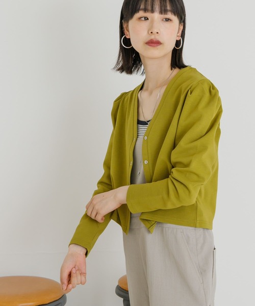 UR Lab.（アーバンリサーチラボ）の「『UR TECH ひやサラクール』 パフカーディガン（カーディガン/ボレロ・レディース・グリーン系その他/ブラウン/ブラック・FREE）」の6枚目の写真