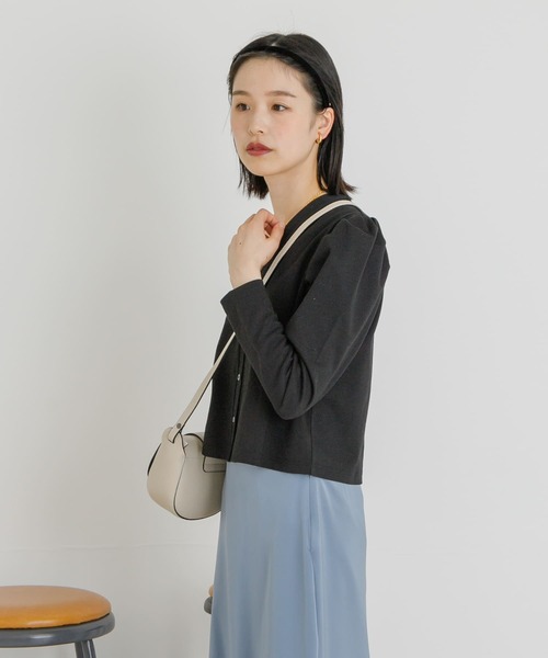 UR Lab.（アーバンリサーチラボ）の「『UR TECH ひやサラクール』 パフカーディガン（カーディガン/ボレロ・レディース・グリーン系その他/ブラウン/ブラック・FREE）」の9枚目の写真