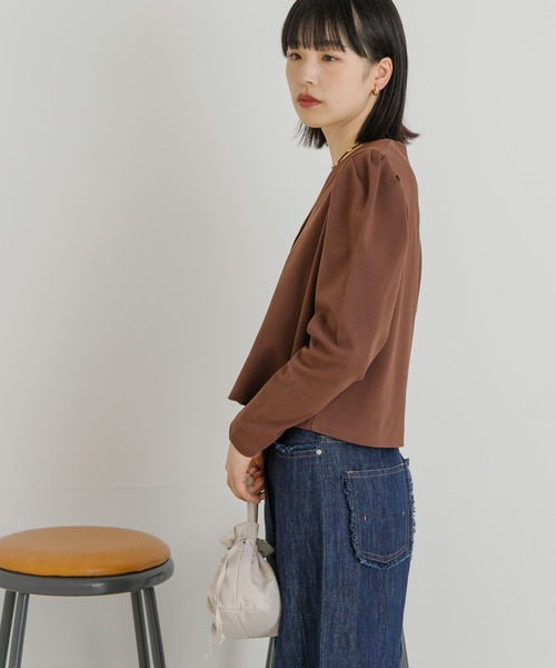 UR Lab.（アーバンリサーチラボ）の「『UR TECH ひやサラクール』 パフカーディガン（カーディガン/ボレロ・レディース・グリーン系その他/ブラウン/ブラック・FREE）」の15枚目の写真