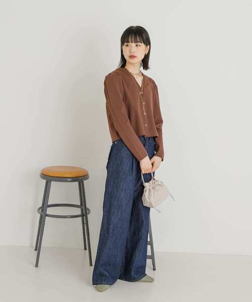 UR Lab.（アーバンリサーチラボ）の「『UR TECH ひやサラクール』 パフカーディガン（カーディガン/ボレロ・レディース・グリーン系その他/ブラウン/ブラック・FREE）」の16枚目の写真