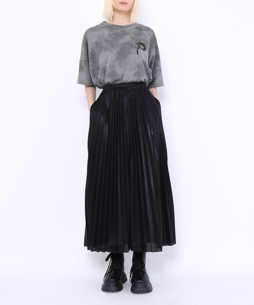 PUNYUS(プニュズ)の「パンサー刺繍タイダイTシャツ(Tシャツ/カットソー・レディース・グリーン/スミクロ/パープル/イエロー/ブルー・3/4)」の6枚目の写真