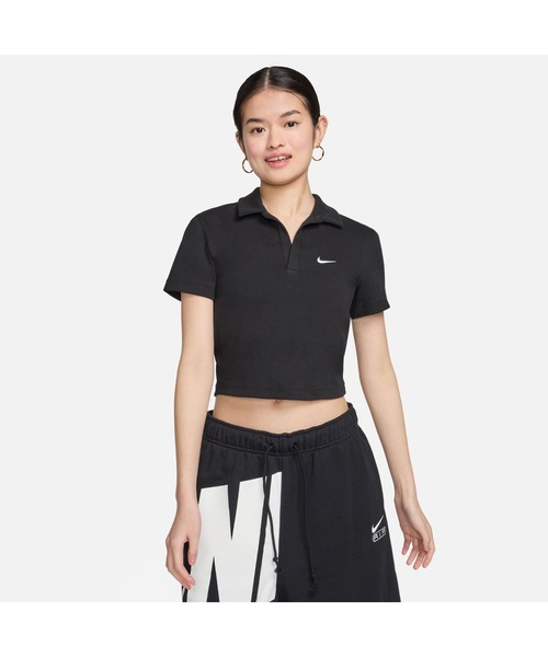 NIKE（ナイキ）の「NIKE/ナイキ WS NSW エッセンシャル S/S ポロシャツ（ポロシャツ・レディース・ブラック/ホワイト/オフホワイト/ライトブルー/ブルー系その他/ホワイト系その他/オレンジ/ベージュ・M/L/XL/S）」の5枚目の写真