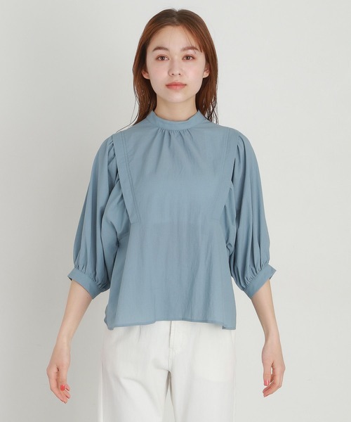 mysty woman（ミスティウーマン）の「バックシャンデザインブラウス 904289（シャツ/ブラウス・レディース・ブラック/ブルー/オフホワイト・FREE）」の11枚目の写真
