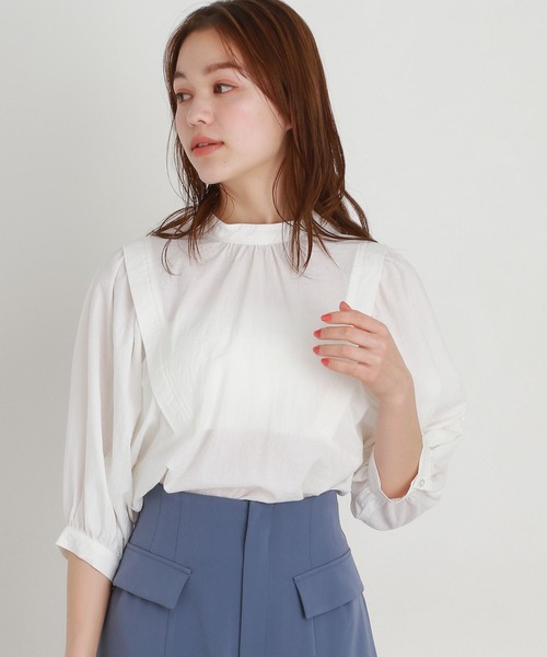mysty woman（ミスティウーマン）の「バックシャンデザインブラウス 904289（シャツ/ブラウス・レディース・ブラック/ブルー/オフホワイト・FREE）」の18枚目の写真