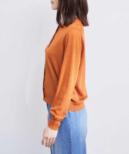 ROPE'（ロペ）の「イミテーションパールボタンカーディガン（カーディガン/ボレロ・レディース・オレンジ系その他2/ブラック/ベージュ系その他・38）」の7枚目の写真