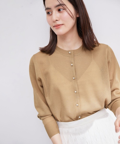 ROPE'（ロペ）の「イミテーションパールボタンカーディガン（カーディガン/ボレロ・レディース・オレンジ系その他2/ブラック/ベージュ系その他・38）」の16枚目の写真