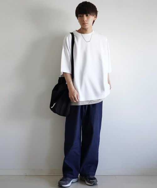 WEGO（ウィゴー）の「WEGO/【WEB限定】トロミドルマンTシャツ（Tシャツ/カットソー・メンズ・パープル/ホワイト/ブルー・MEDIUM/LARGE）」の14枚目の写真