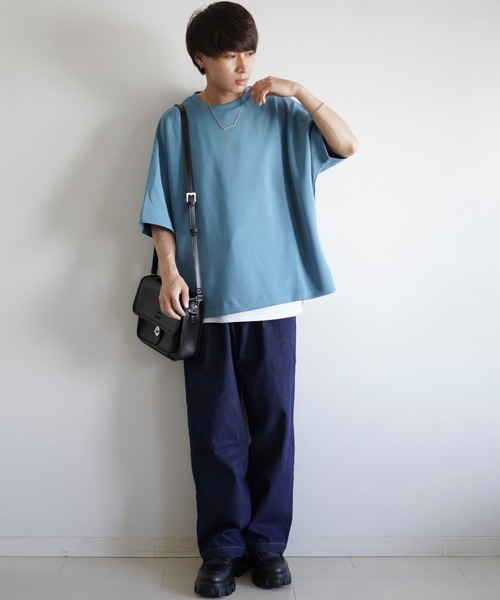 WEGO（ウィゴー）の「WEGO/【WEB限定】トロミドルマンTシャツ（Tシャツ/カットソー・メンズ・パープル/ホワイト/ブルー・MEDIUM/LARGE）」の5枚目の写真