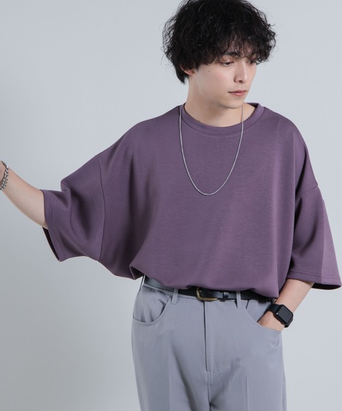 WEGO（ウィゴー）の「WEGO/【WEB限定】トロミドルマンTシャツ（Tシャツ/カットソー・メンズ・パープル/ホワイト/ブルー・MEDIUM/LARGE）」の4枚目の写真