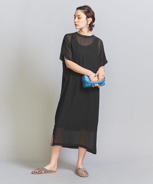 BEAUTY&YOUTH UNITED ARROWS(ビューティーアンドユースユナイテッドアローズ)の「シフォンレイヤード ドルマンスリーブワンピース -ウォッシャブル-(ワンピース・レディース・オリーブ/ブラック/ダークブラウン/その他9・FREE)」の8枚目の写真