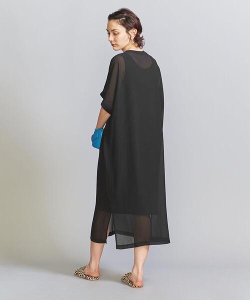 BEAUTY&YOUTH UNITED ARROWS(ビューティーアンドユースユナイテッドアローズ)の「シフォンレイヤード ドルマンスリーブワンピース -ウォッシャブル-(ワンピース・レディース・オリーブ/ブラック/ダークブラウン/その他9・FREE)」の9枚目の写真