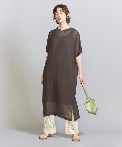 BEAUTY&YOUTH UNITED ARROWS(ビューティーアンドユースユナイテッドアローズ)の「シフォンレイヤード ドルマンスリーブワンピース -ウォッシャブル-(ワンピース・レディース・オリーブ/ブラック/ダークブラウン/その他9・FREE)」の11枚目の写真