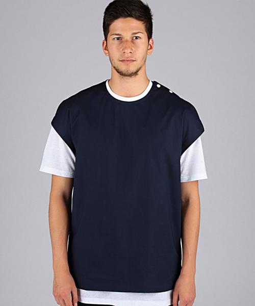 EN ROUTE（アンルート）の「ENR ブロードノースリーブシャツ●（シャツ/ブラウス・メンズ・ライトグレー/ネイビー・3/1/2）」の2枚目の写真