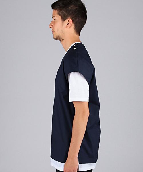 EN ROUTE（アンルート）の「ENR ブロードノースリーブシャツ●（シャツ/ブラウス・メンズ・ライトグレー/ネイビー・3/1/2）」の4枚目の写真