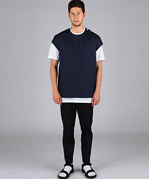 EN ROUTE（アンルート）の「ENR ブロードノースリーブシャツ●（シャツ/ブラウス・メンズ・ライトグレー/ネイビー・3/1/2）」の5枚目の写真