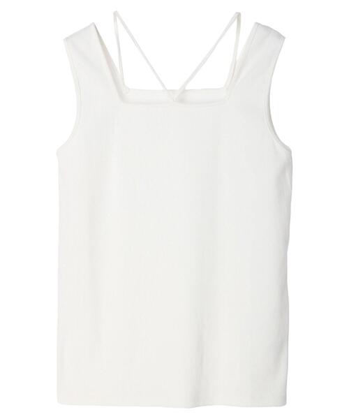 Green　Parks（グリーンパークス）の「マルチストラップテレコタンク（タンクトップ・レディース・ブラウン/ブラック/オフホワイト/ブルー・FREE）」の14枚目の写真