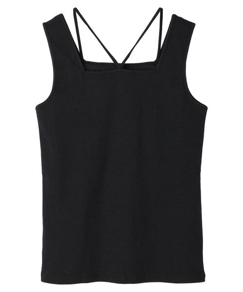 Green　Parks（グリーンパークス）の「マルチストラップテレコタンク（タンクトップ・レディース・ブラウン/ブラック/オフホワイト/ブルー・FREE）」の13枚目の写真