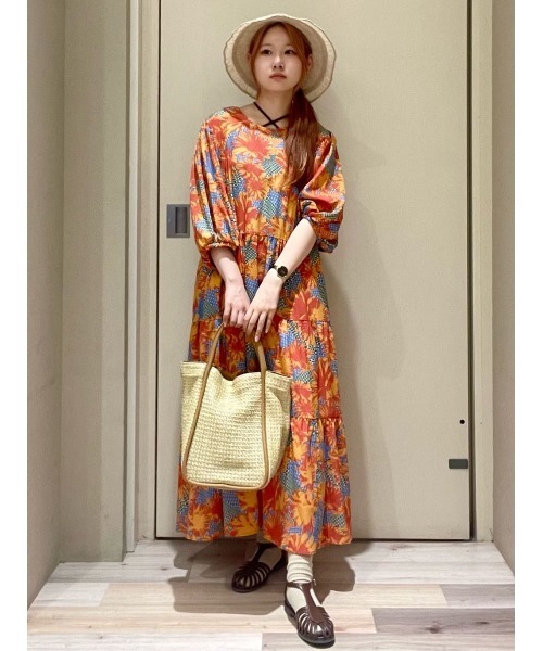 Green　Parks（グリーンパークス）の「マルチストラップテレコタンク（タンクトップ・レディース・ブラウン/ブラック/オフホワイト/ブルー・FREE）」の8枚目の写真