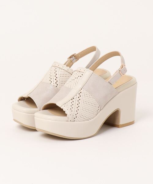 cloverleaf(クローバーリーフ)の「【cloverleaf】 ウェッジカバードサンダル(サンダル・レディース・ライトグリーン/ブラック/アイボリー・M/L/LL/S)」の2枚目の写真