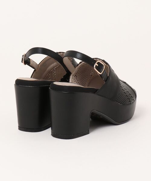 cloverleaf(クローバーリーフ)の「【cloverleaf】 ウェッジカバードサンダル(サンダル・レディース・ライトグリーン/ブラック/アイボリー・M/L/LL/S)」の4枚目の写真