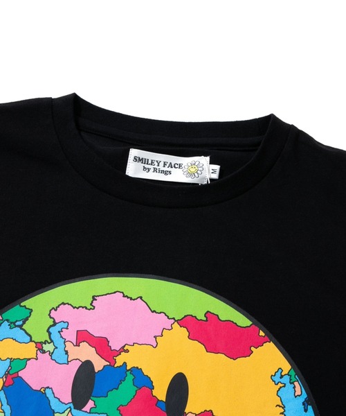 SMILEY FACE(スマイリーフェイス)の「SMILEY FACE/スマイリーフェイス アーススマイルTEE(Tシャツ/カットソー・メンズ・ホワイト/ブラック・MEDIUM/LARGE)」の3枚目の写真