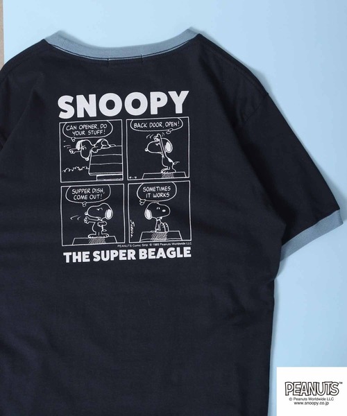 PEANUTS(ピーナッツ)の「PEANUTS スヌーピー 半袖 Tシャツ(Tシャツ/カットソー・レディース・ホワイト系その他/ブラック系その他/杢グレー/ブルーグレー/オートミール/ブラック系その他2/ネイビー系/ブラック/オフホワイト/カーキ/ベージュ/レッド/ホワイト/ネイビー/ピンクベージュ・M/L/LL)」の12枚目の写真