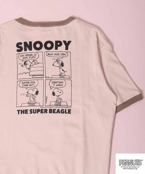 PEANUTS(ピーナッツ)の「PEANUTS スヌーピー 半袖 Tシャツ(Tシャツ/カットソー・レディース・ホワイト系その他/ブラック系その他/杢グレー/ブルーグレー/オートミール/ブラック系その他2/ネイビー系/ブラック/オフホワイト/カーキ/ベージュ/レッド/ホワイト/ネイビー/ピンクベージュ・M/L/LL)」の14枚目の写真