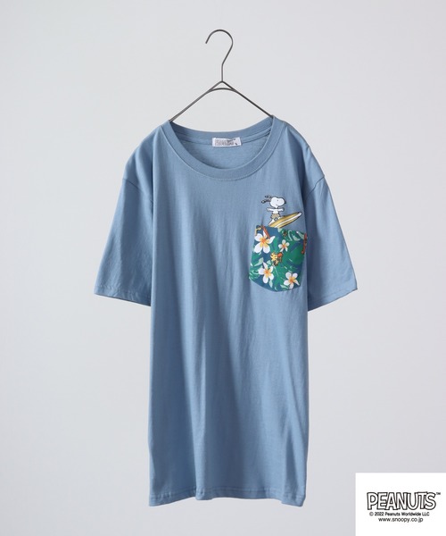 PEANUTS(ピーナッツ)の「PEANUTS スヌーピー 半袖 Tシャツ(Tシャツ/カットソー・レディース・ホワイト系その他/ブラック系その他/杢グレー/ブルーグレー/オートミール/ブラック系その他2/ネイビー系/ブラック/オフホワイト/カーキ/ベージュ/レッド/ホワイト/ネイビー/ピンクベージュ・M/L/LL)」の8枚目の写真