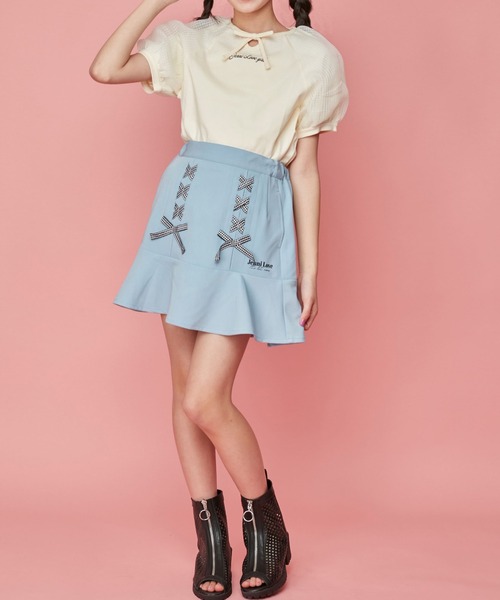 tシャツ オーガンジービッグリボンプルオーバー レディース tシャツ オーガンジービッグリボンプルオーバー レディース