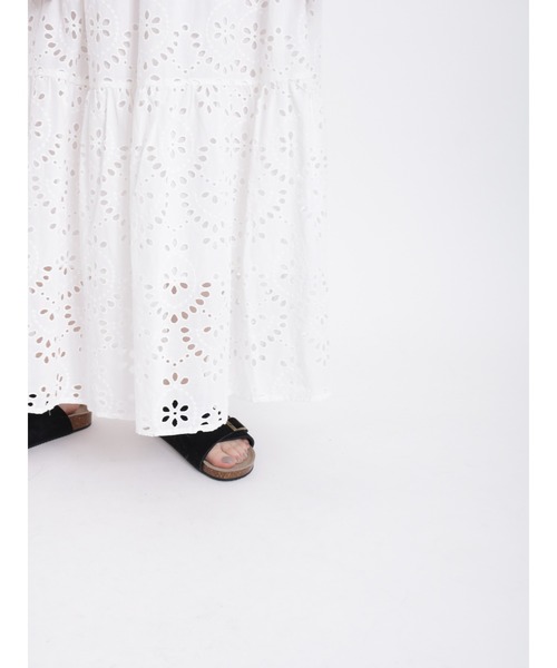 Samansa Mos2（サマンサ モスモス）の「カットワーク刺繍ギャザースカート（スカート・レディース・ブラウン/グリーン/ブラック/オフホワイト・ﾌﾘ-）」の9枚目の写真