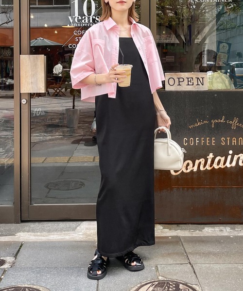 Chillfar（チルファー）の「ワイドクロップドシャツ（シャツ/ブラウス・レディース・ホワイト/ピンク/イエロー/ブルー・FREE）」の10枚目の写真