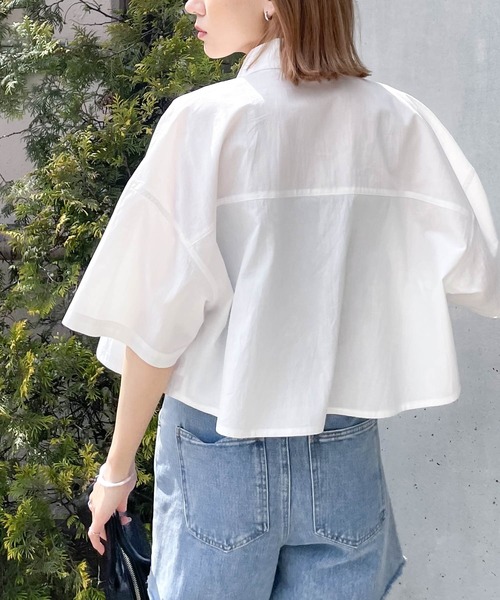 Chillfar（チルファー）の「ワイドクロップドシャツ（シャツ/ブラウス・レディース・ホワイト/ピンク/イエロー/ブルー・FREE）」の18枚目の写真