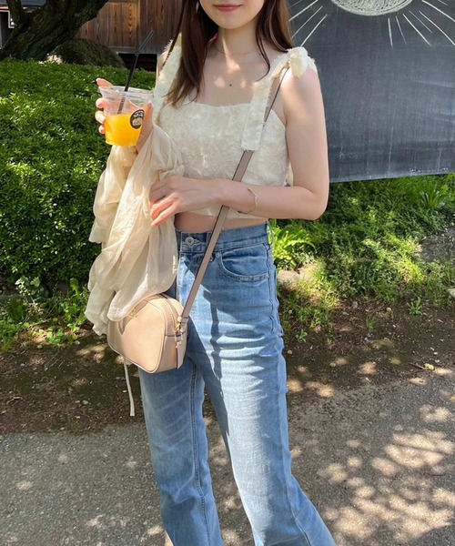 one after another NICE CLAUP(ワンアフターアナザーナイスクラップ)の「ショート丈リボンビスチェ/リボン取り外し可能(キャミソール・レディース・ブラック/ホワイト/アイボリー・FREE)」の19枚目の写真