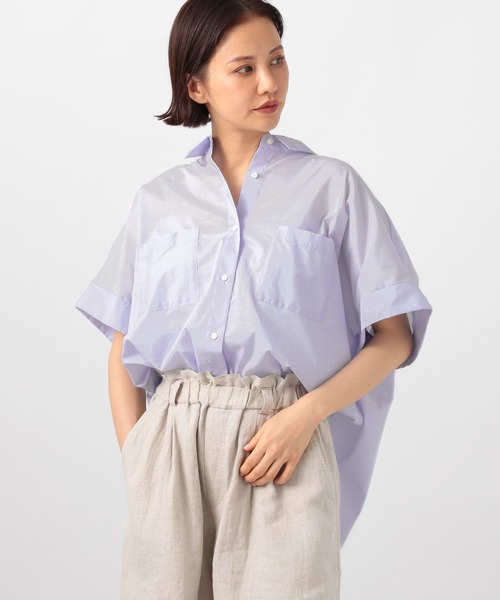 BARNYARDSTORM（バンヤードストーム）の「ダブルポケット2WAYシャツ（シャツ/ブラウス・レディース・チャコール/ブルー系その他/ホワイト/ホワイト×ブラック/ブルー・0/1/2）」の4枚目の写真