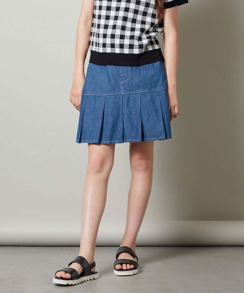 a.v.v（アーヴェヴェ）の「[150-160]ミニプリーツスカート（スカート・キッズ・ブルー/ブラック・150/160）」の8枚目の写真