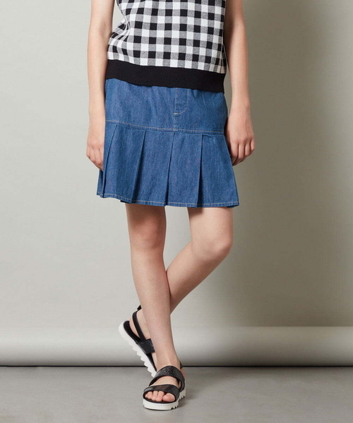 a.v.v（アーヴェヴェ）の「[150-160]ミニプリーツスカート（スカート・キッズ・ブルー/ブラック・150/160）」の9枚目の写真